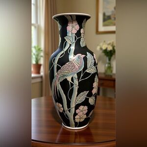 Floral Bird Design Vase